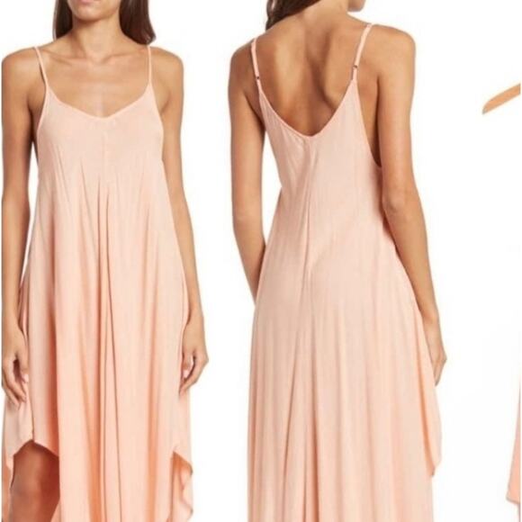 Elan Melon Asymmetrical Midi Slip Cover up Dress - Women's Medium New - Picture 1 of 9